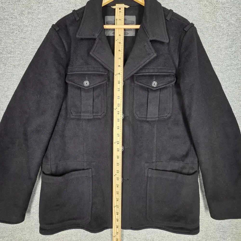 BANANA REPUBLIC TRAVEL & SAFARI 100% WOOL FIELD JACKET – BLACK – SIZE MEDIUM